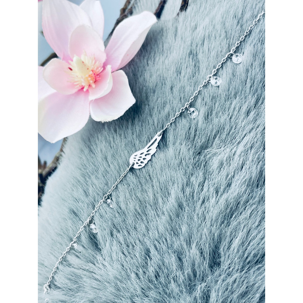 Flügel Armband 925 Silber mit Zirkonia Damen Kinder