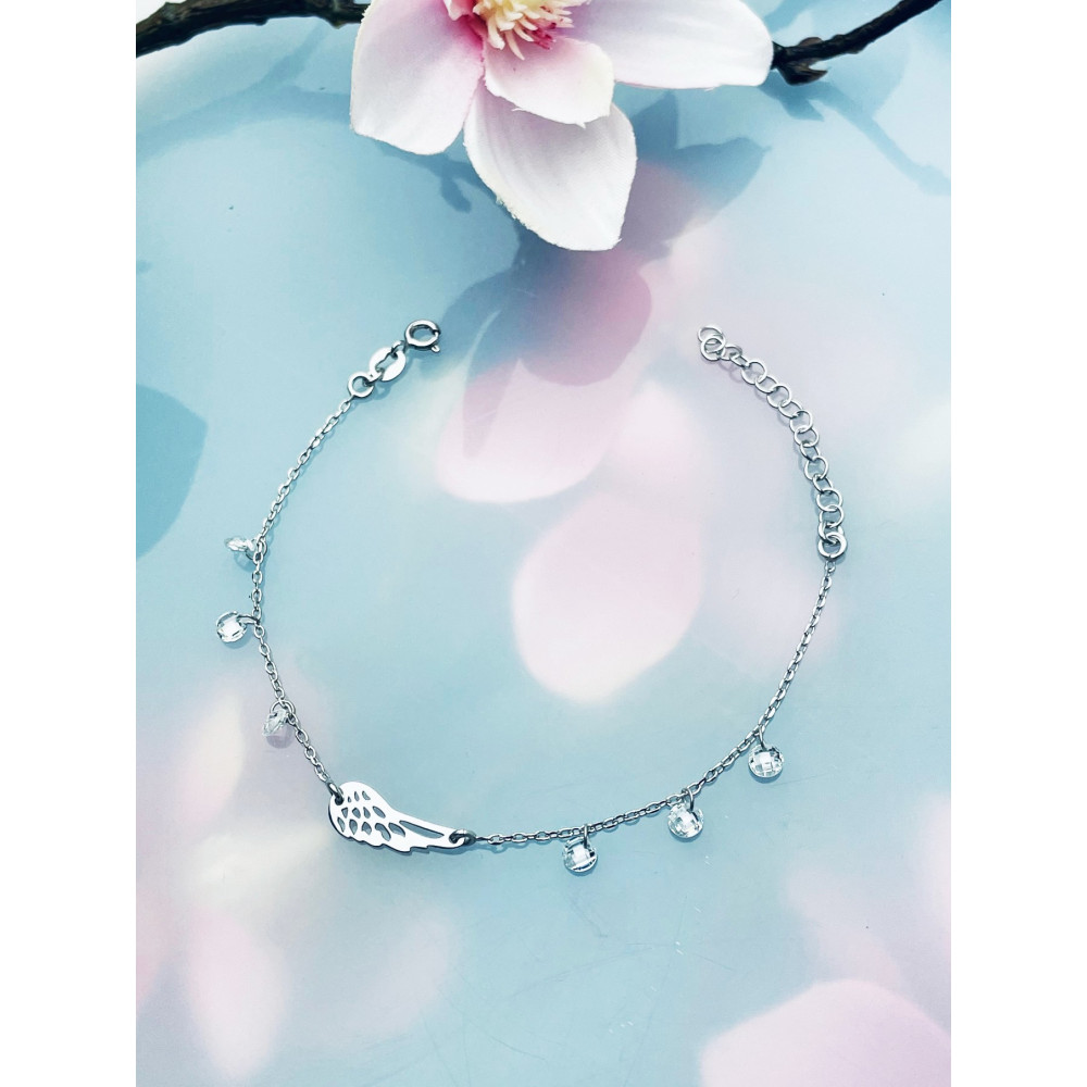 Flügel Armband 925 Silber mit Zirkonia Damen Kinder