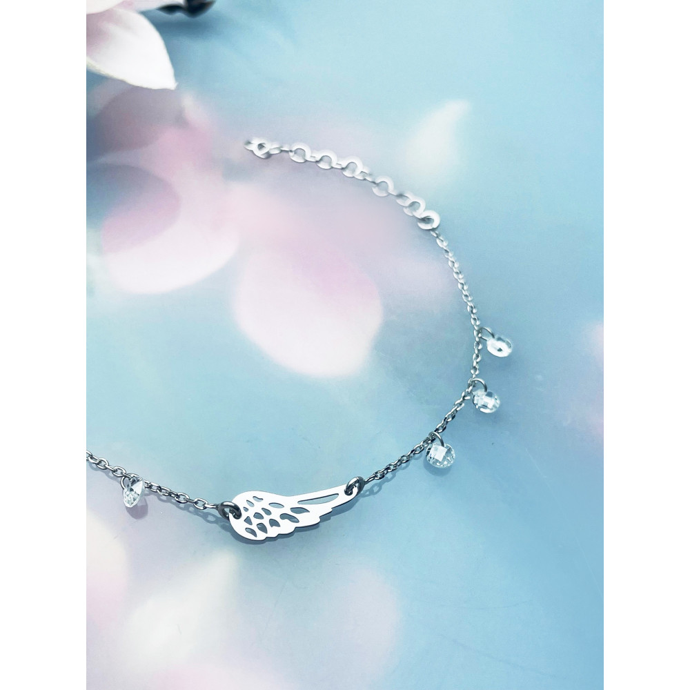 Flügel Armband 925 Silber mit Zirkonia Damen Kinder