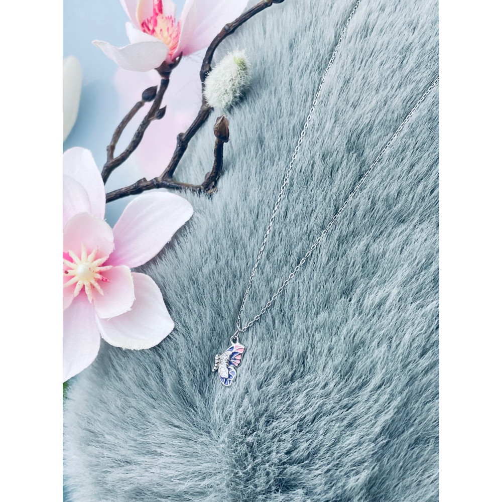 Schmetterling 925 Silber Halskette mit Zirkonia Halsband Damen Kinder