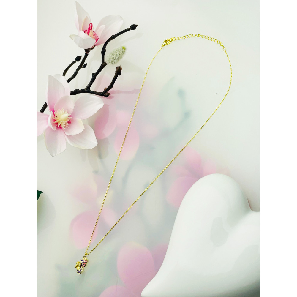 Schmetterling vergoldet 925 Silber  Halskette mit Zirkonia Halsband Damen Kinder