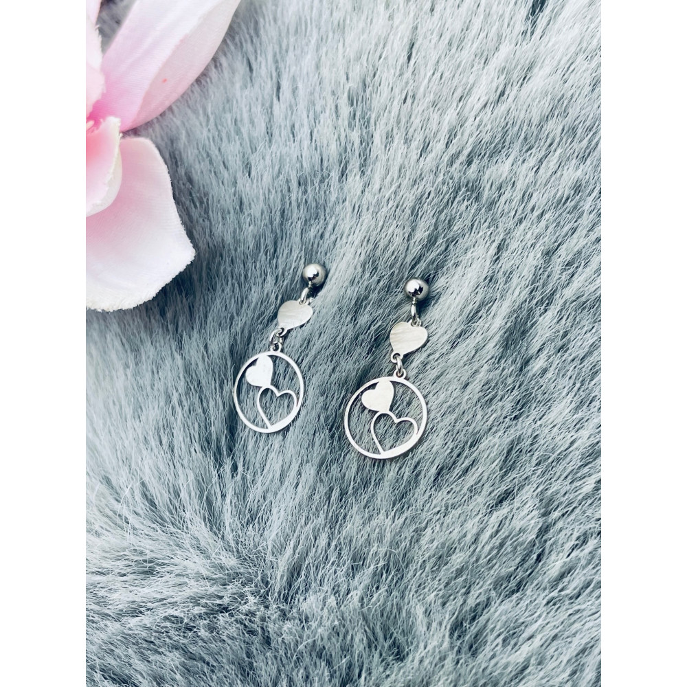 Herz 925 Silber Ohrringe