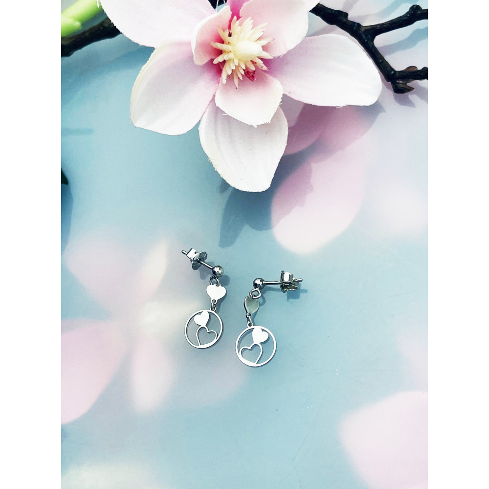 Herz 925 Silber Ohrringe