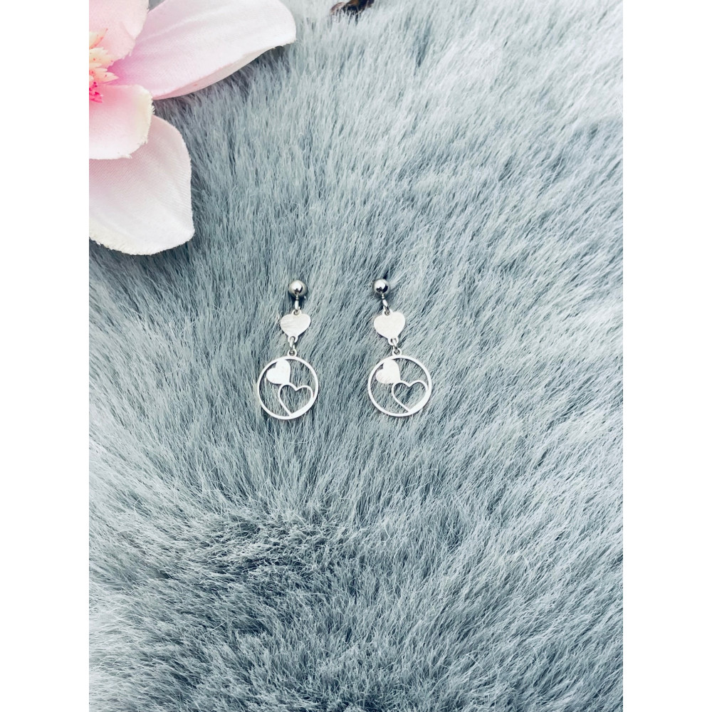 Herz 925 Silber Ohrringe