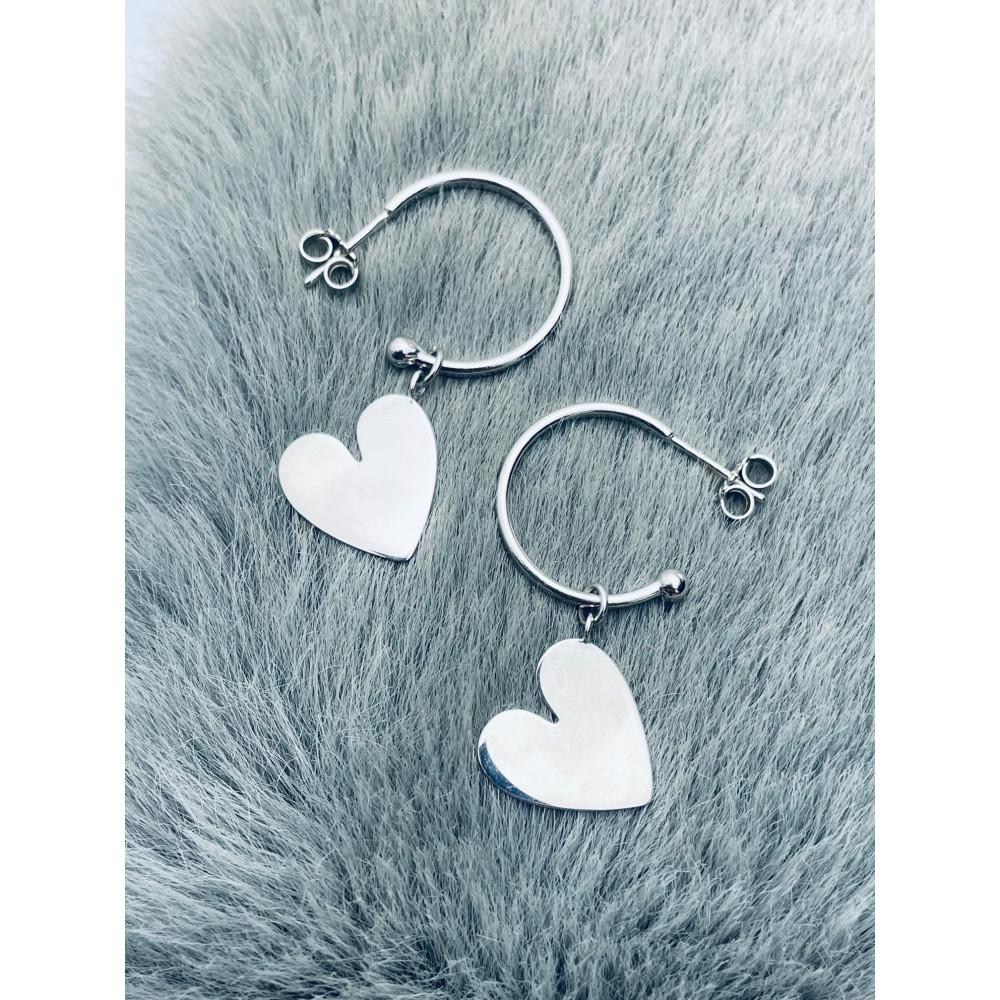 Herz 925 Silber Ohrringe