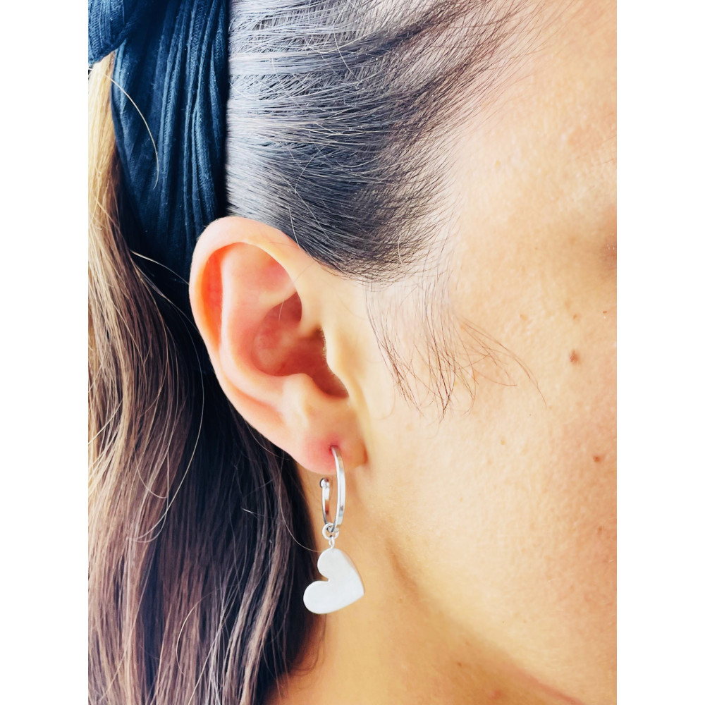 Herz 925 Silber Ohrringe