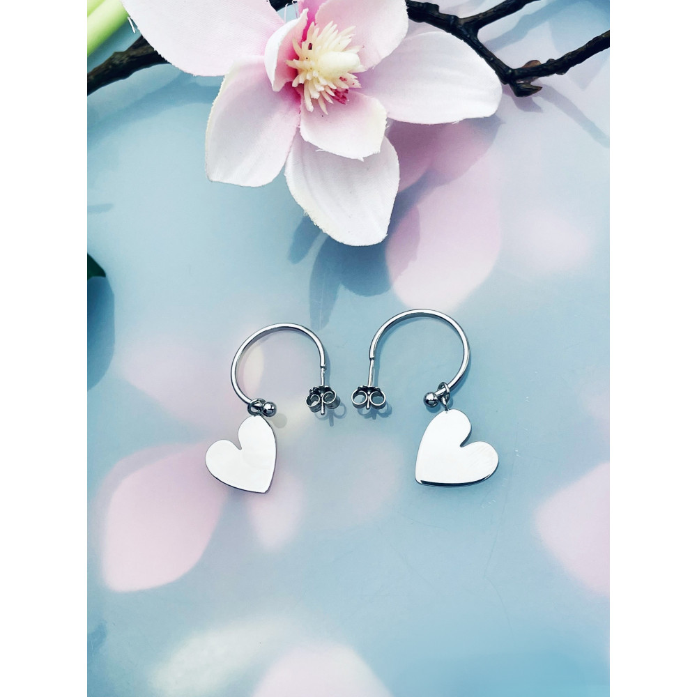 Herz 925 Silber Ohrringe