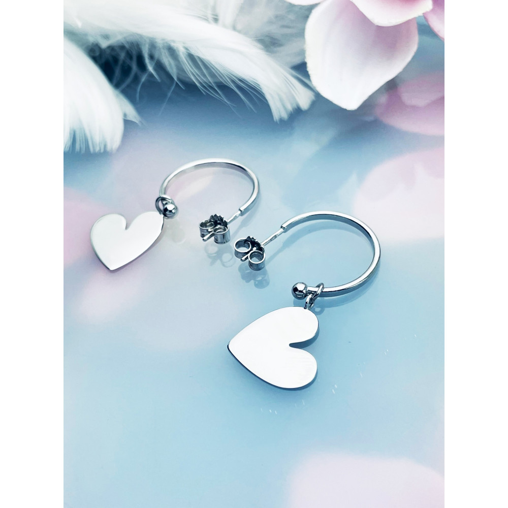 Herz 925 Silber Ohrringe