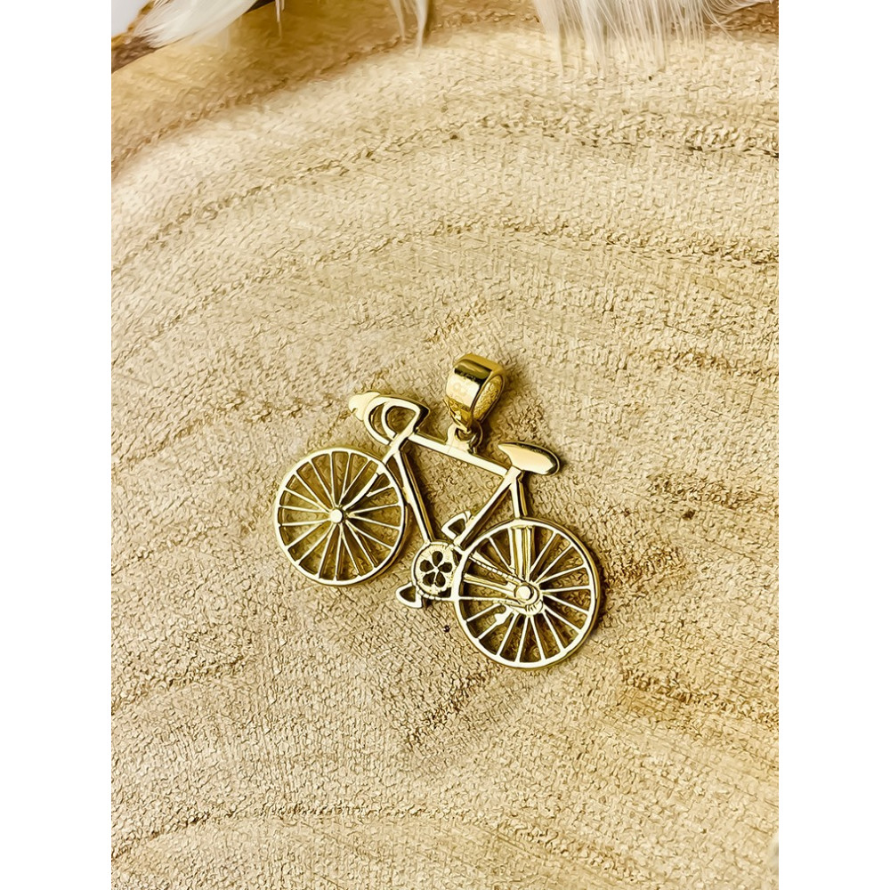 Złota zawieszka wisiorek rower kolarstwo