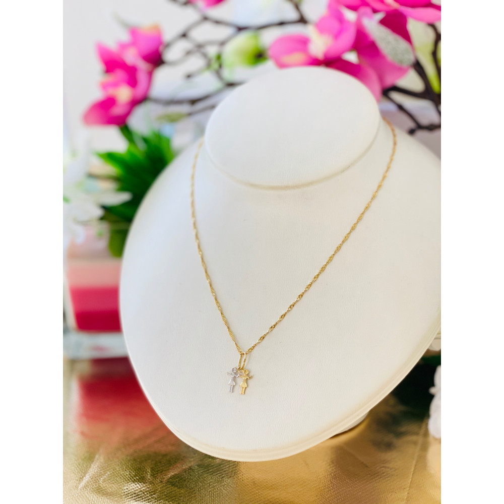 Złoty wisiorek zawieszka znak zodiaku bliźnięta