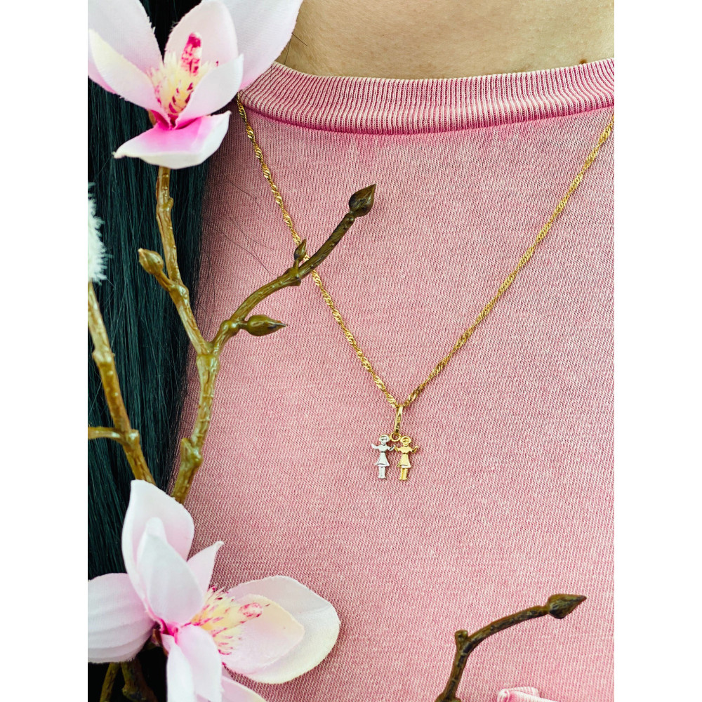 Złoty wisiorek zawieszka znak zodiaku bliźnięta