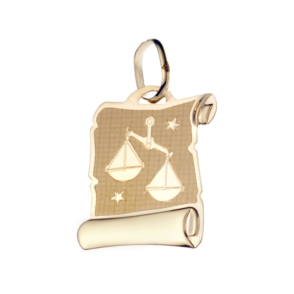 Goldanhänger Gelbgold Papyrus Waage Sternzeichen Tierkreiszeichen Horoskop Kettenanhänger