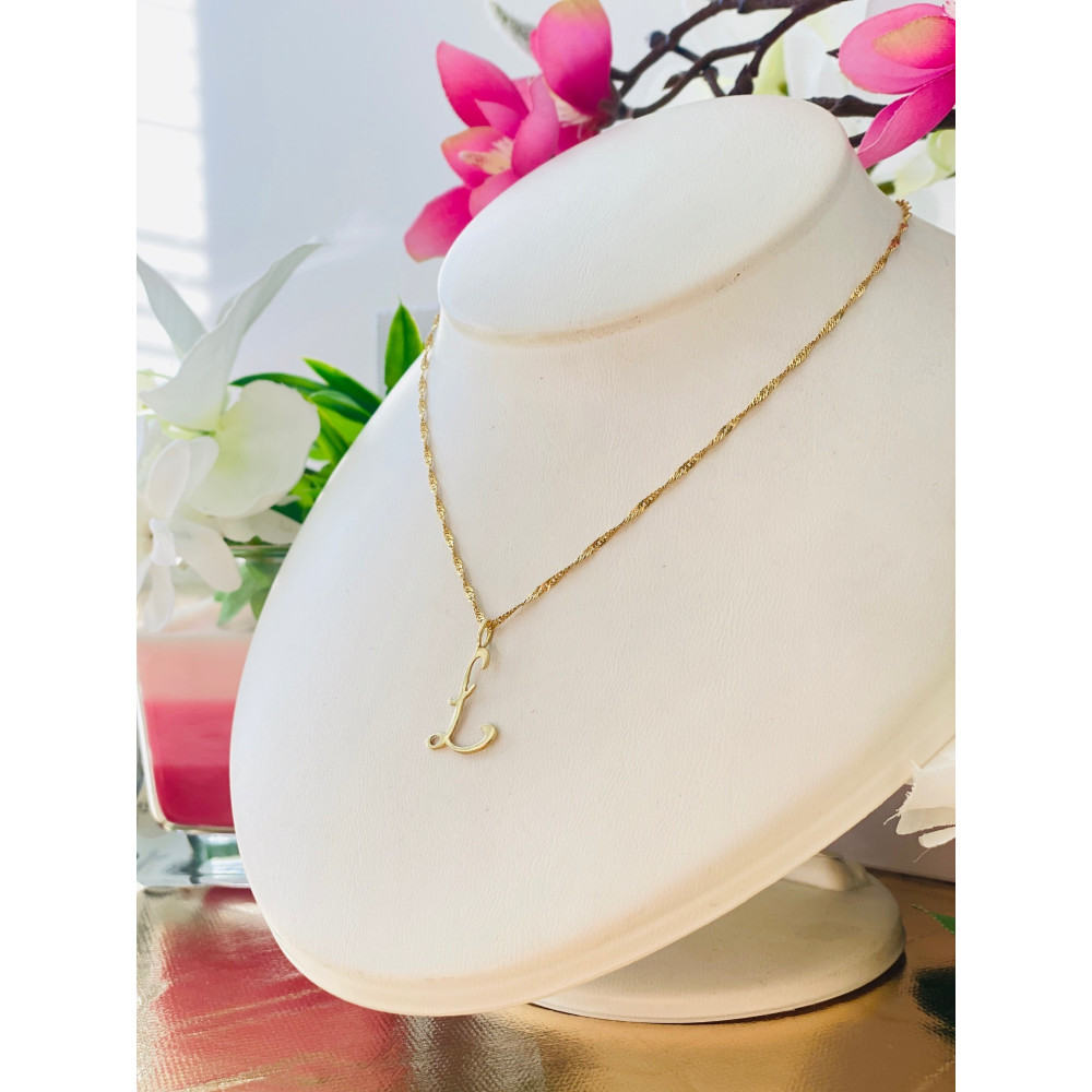 Złoty wisiorek zawieszka literka Ł