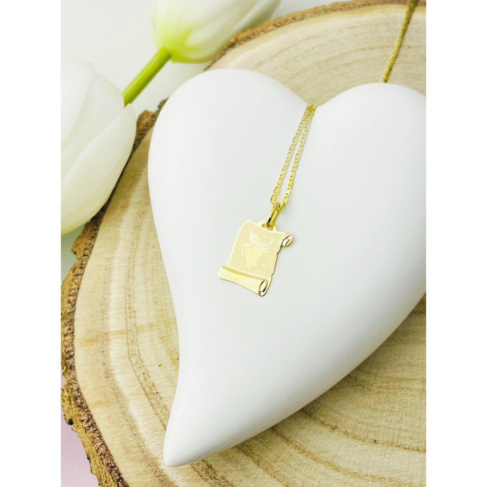 Anhänger Stier Sternzeichen Tierkreiszeichen Horoskop Papyrus Kettenanhänger Gold Goldanhänger