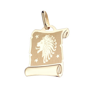 Złoty wisiorek zawieszka znak zodiaku lew