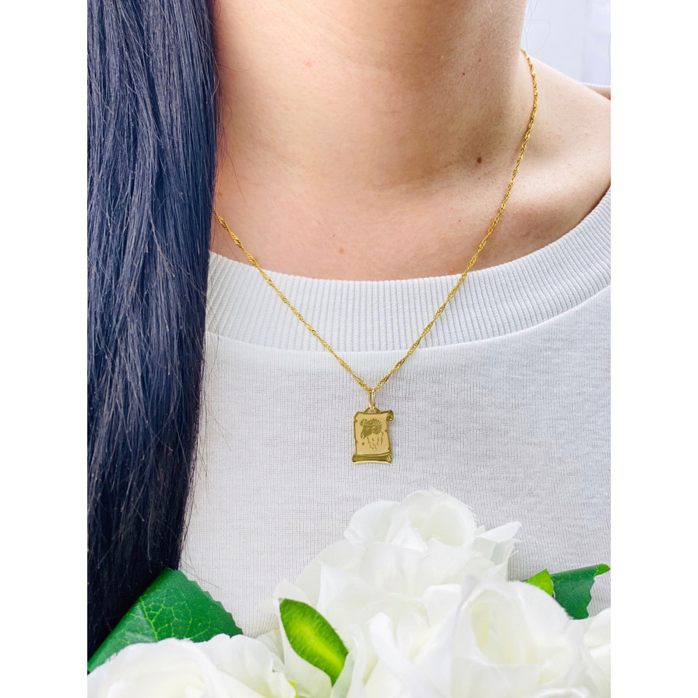 Anhänger Widder Sternzeichen Tierkreiszeichen Horoskop Papyrus Kettenanhänger Gold Goldanhänger