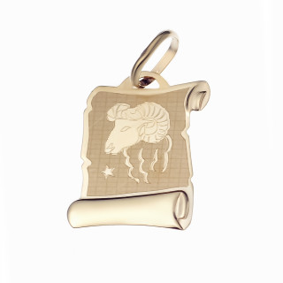 Złoty wisiorek zawieszka znak zodiaku baran