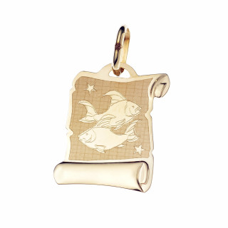 Anhänger Fische Sternzeichen Tierkreiszeichen Horoskop Papyrus Kettenanhänger Gold Goldanhänger