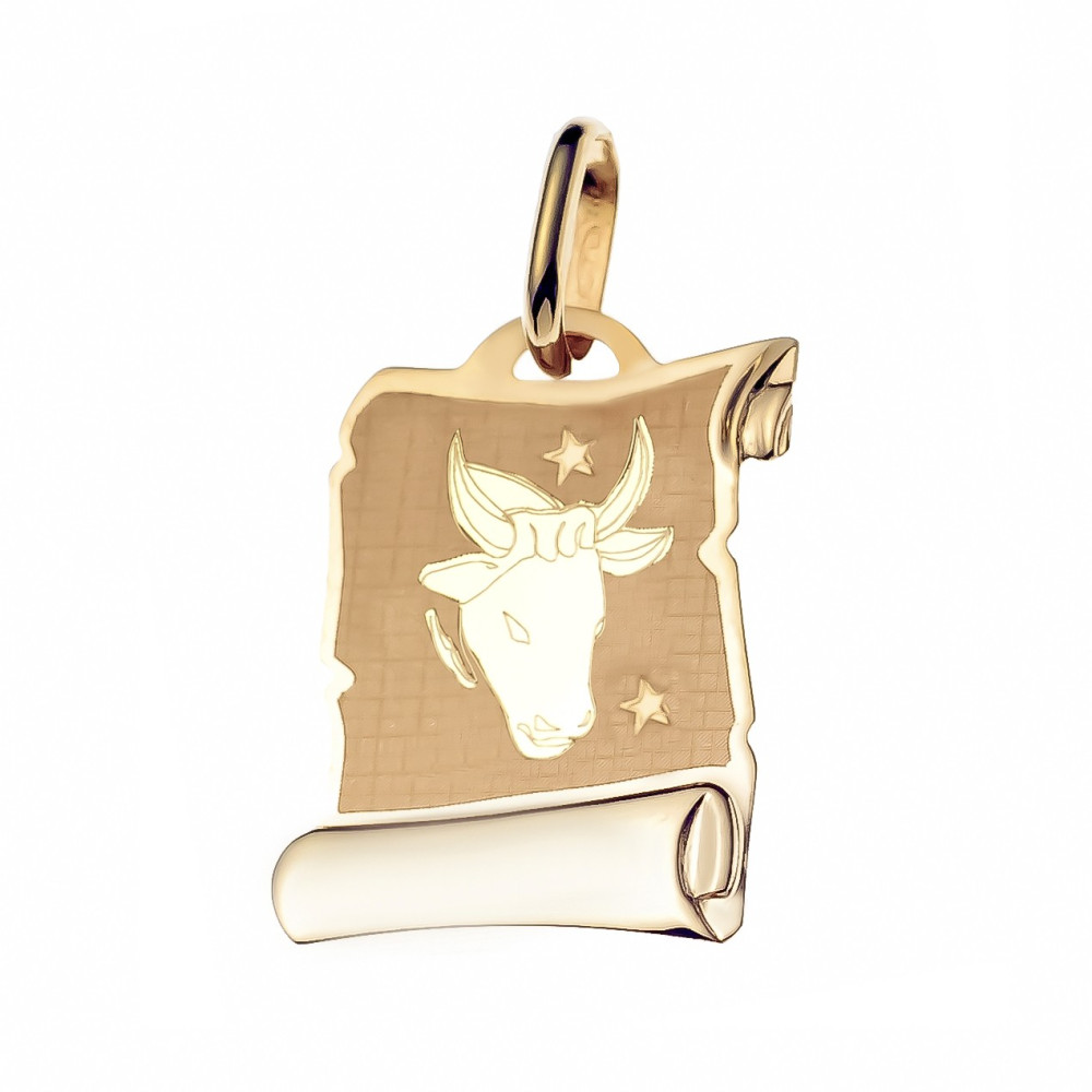 Anhänger Stier Sternzeichen Tierkreiszeichen Horoskop Papyrus Kettenanhänger Gold Goldanhänger
