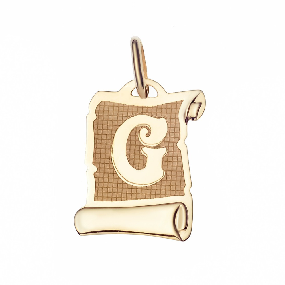 Anhänger Buchstabe G Papyrus Kettenanhänger Goldanhänger Gelbgold