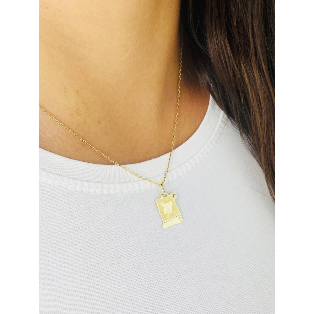 copy of Złoty wisiorek zawieszka rozeta ażurowa