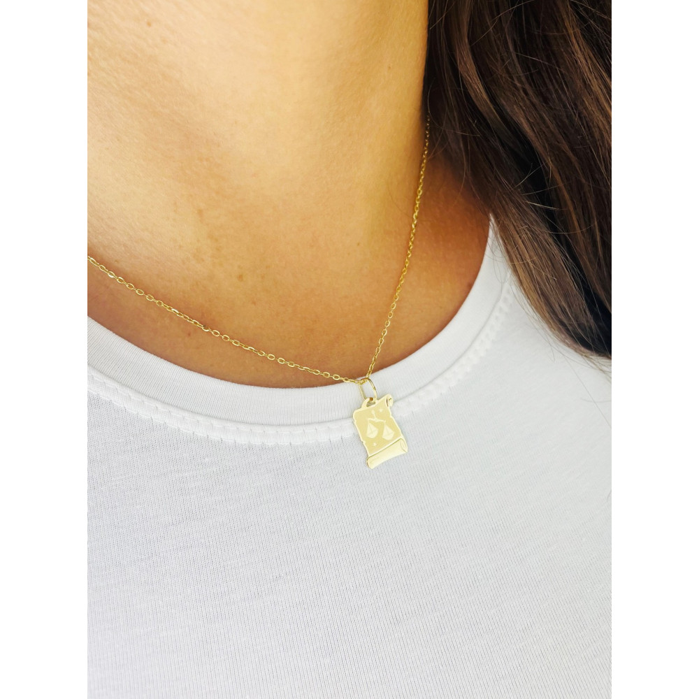 Goldanhänger Gelbgold Papyrus Waage Sternzeichen Tierkreiszeichen Horoskop Kettenanhänger