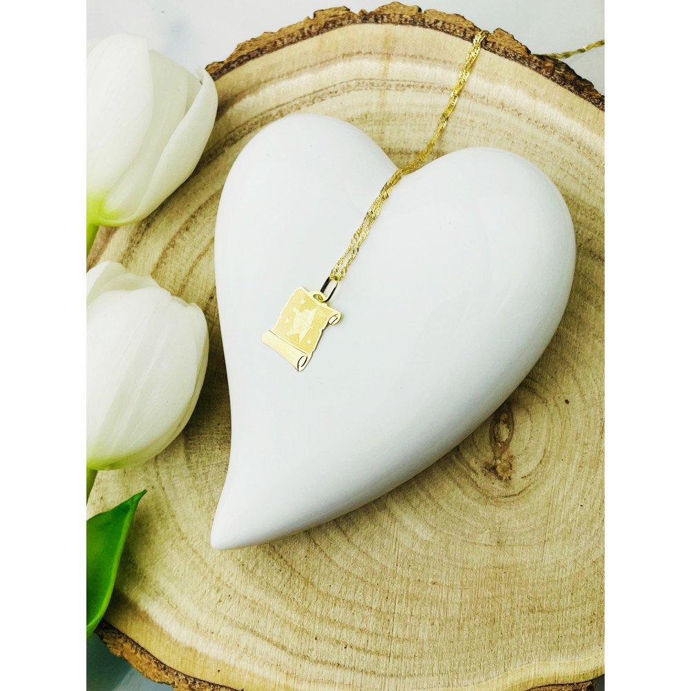 Złoty wisiorek zawieszka znak zodiaku strzelec papirus