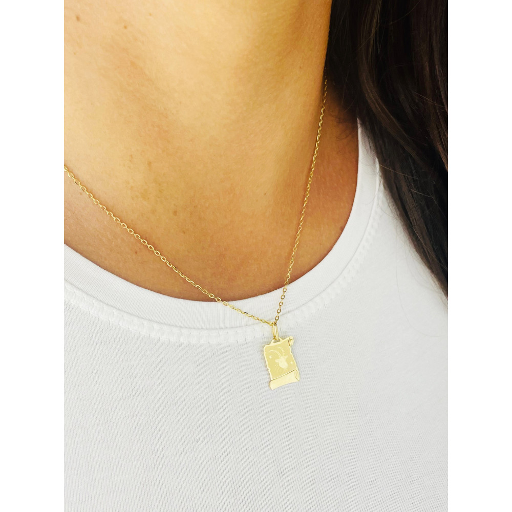 Anhänger Steinbock Sternzeichen Tierkreiszeichen Horoskop Papyrus Kettenanhänger Gold Goldanhänger