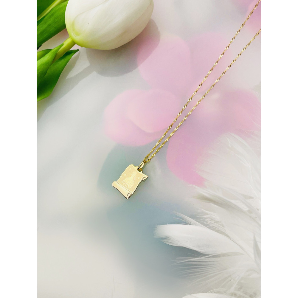 Złoty wisiorek zawieszka znak zodiaku bliźnięta