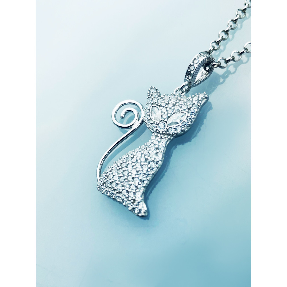 Kazte 925 Silber Halskette mit Zirkonia Halsband Damen Kinder