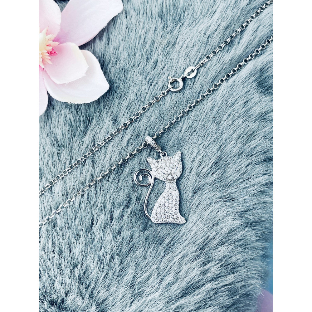 Kazte 925 Silber Halskette mit Zirkonia Halsband Damen Kinder