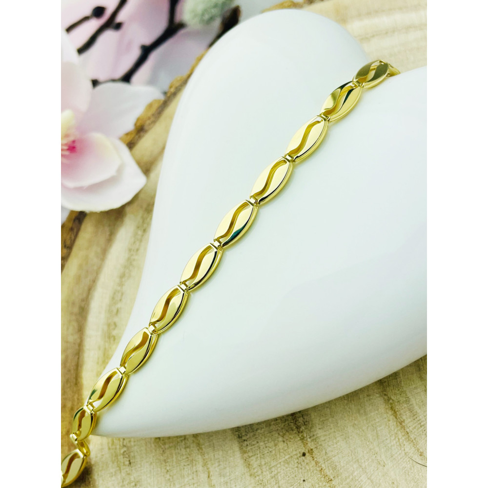 Kaffeebohne Damen Goldarmband Armband Armkette Gelbgold 585er 14KT