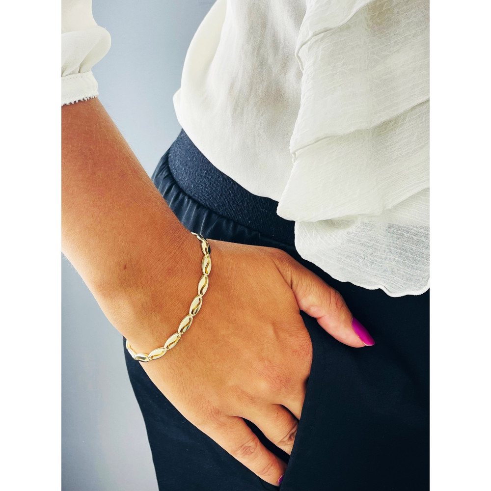 Kaffeebohne Damen Goldarmband Armband Armkette Gelbgold 585er 14KT