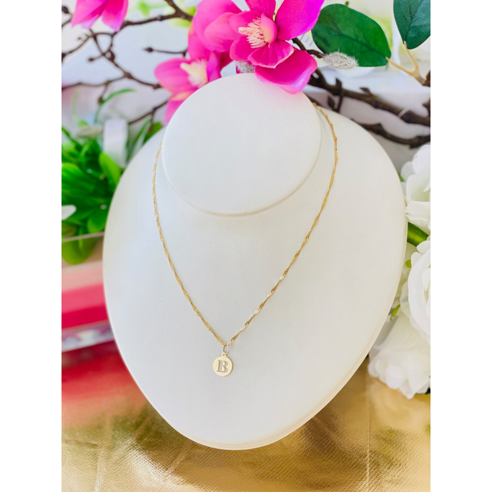 Złoty wisiorek zawieszka literka B