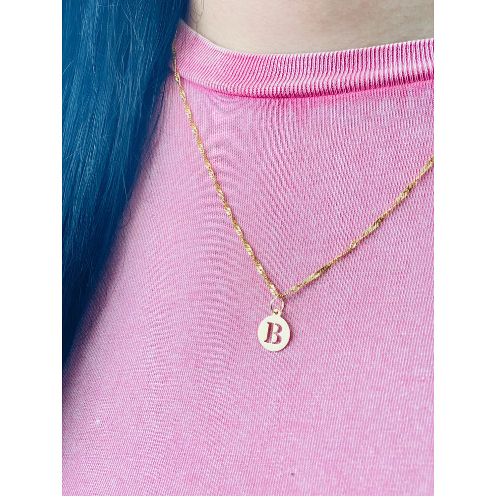 Złoty wisiorek zawieszka literka B