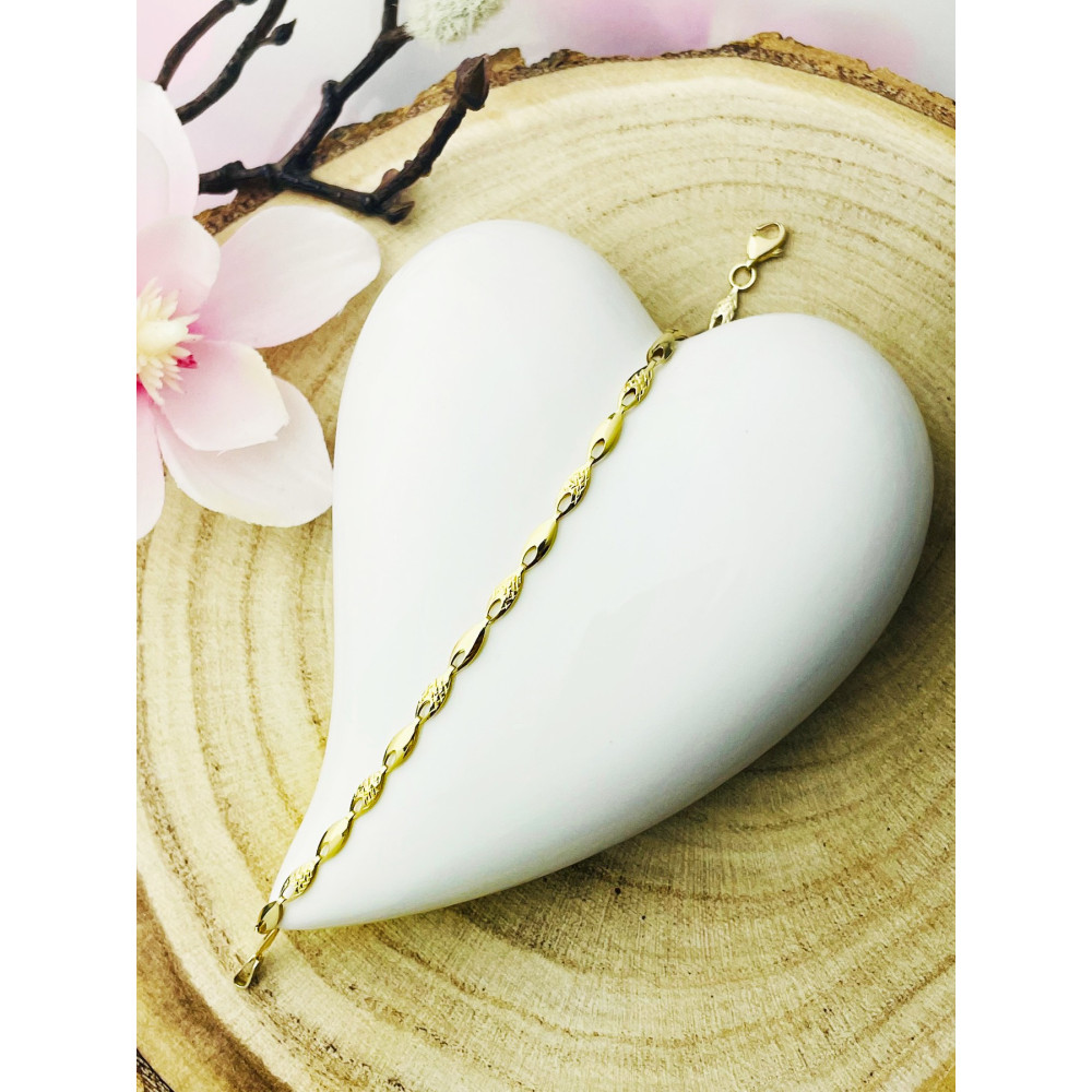 copy of Złota bransoletka z zawieszkami serce