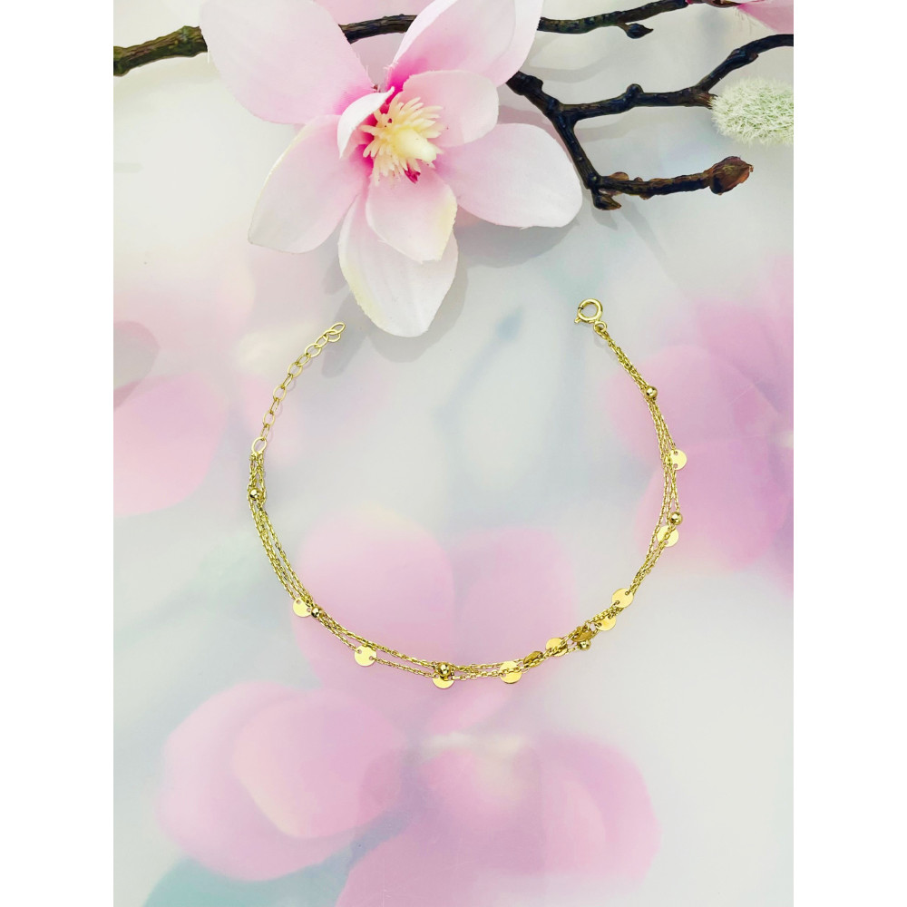 Kreis Damen Goldarmband Armband Armkette Gelbgold 585er 14KT