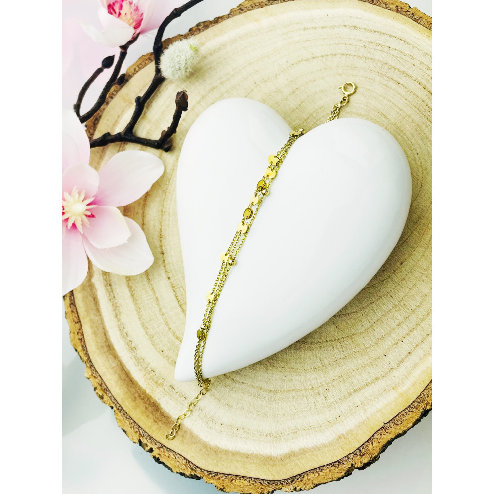 copy of Złota bransoletka z zawieszkami serce