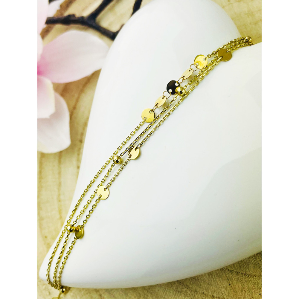 Kreis Damen Goldarmband Armband Armkette Gelbgold 585er 14KT