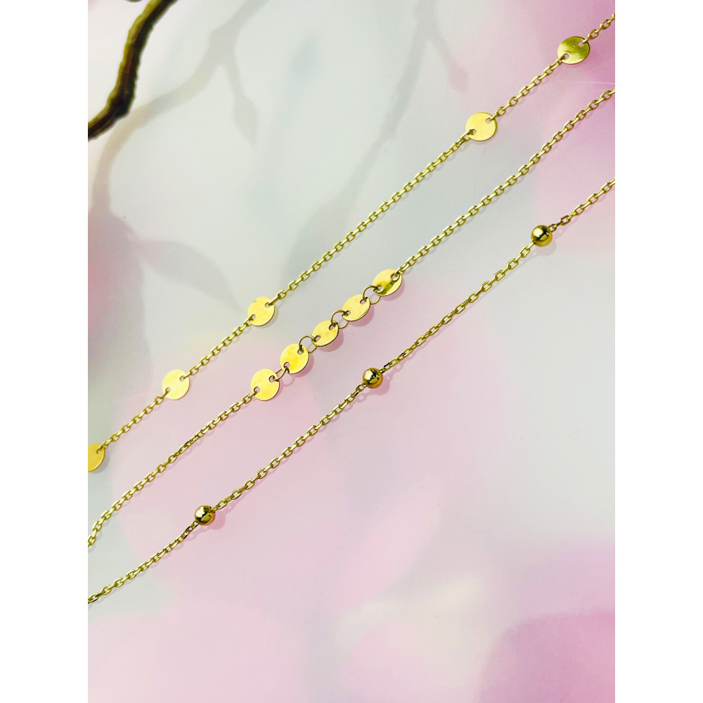 Kreis Damen Goldarmband Armband Armkette Gelbgold 585er 14KT