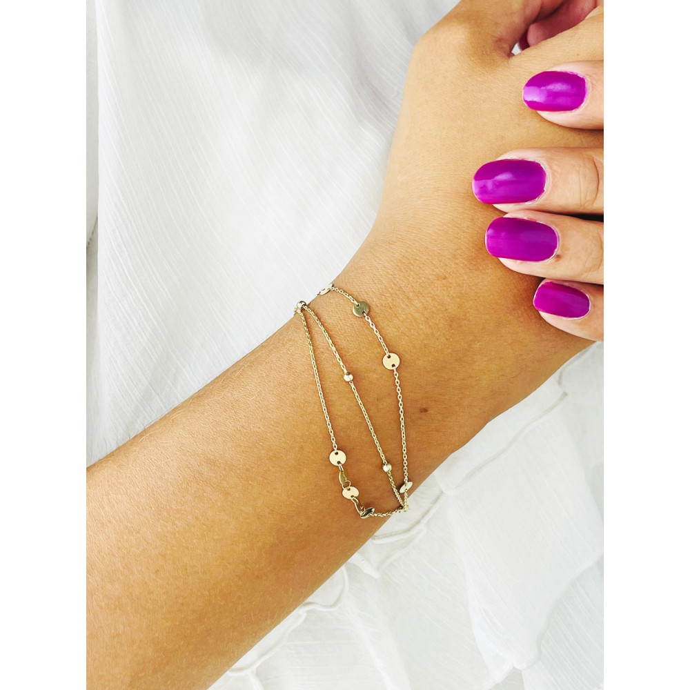 Kreis Damen Goldarmband Armband Armkette Gelbgold 585er 14KT