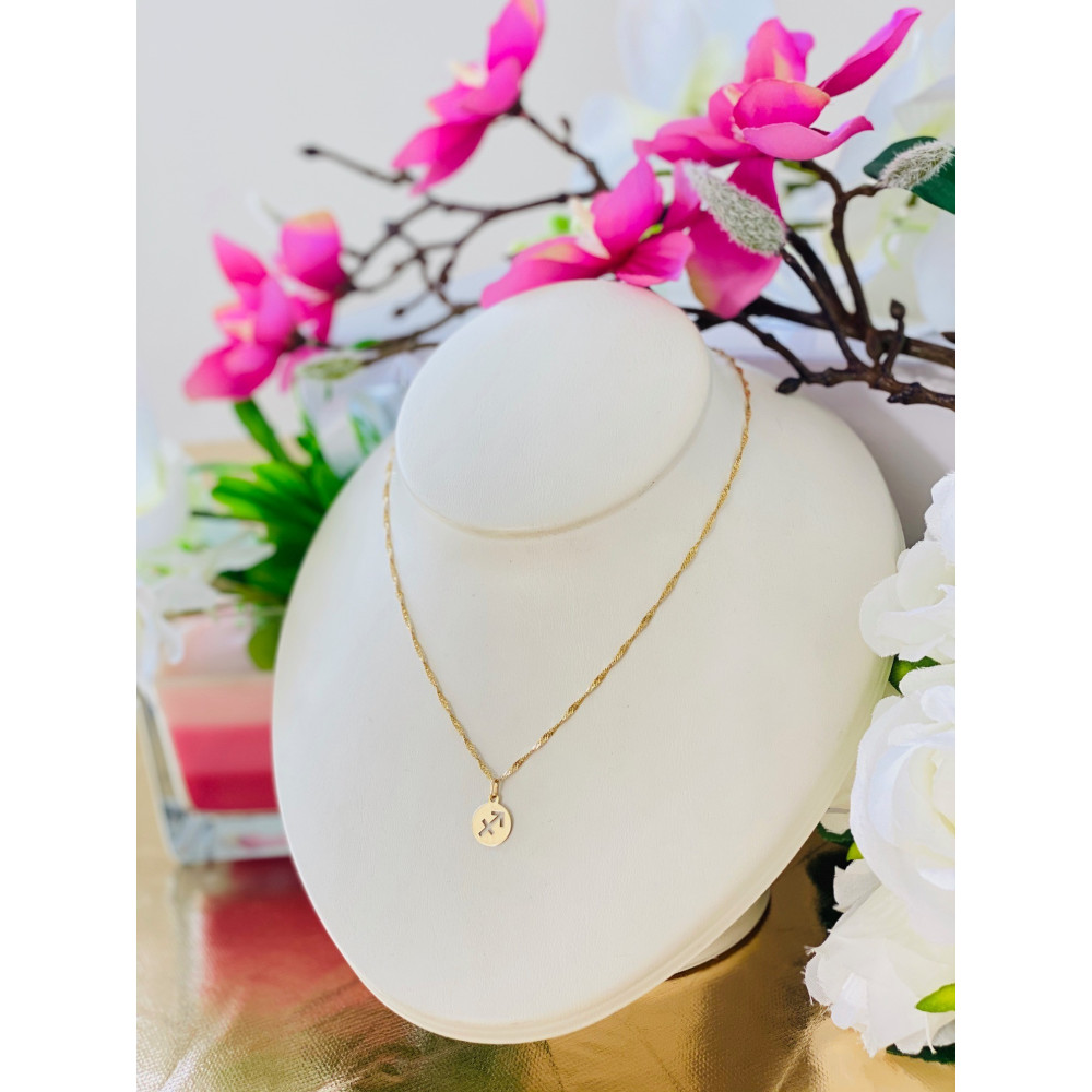 Złoty wisiorek zawieszka znak zodiaku strzelec