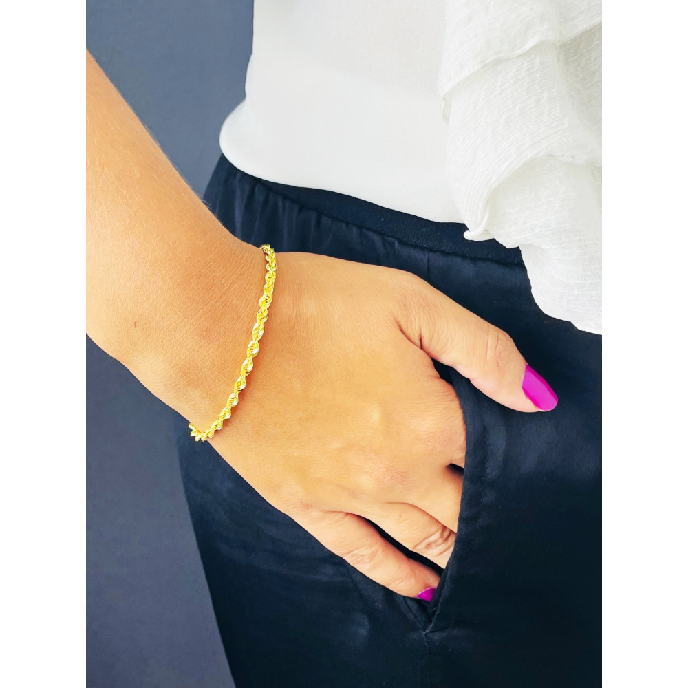 Diamondi Damen Goldarmband Rope Armbänder Kord Magic