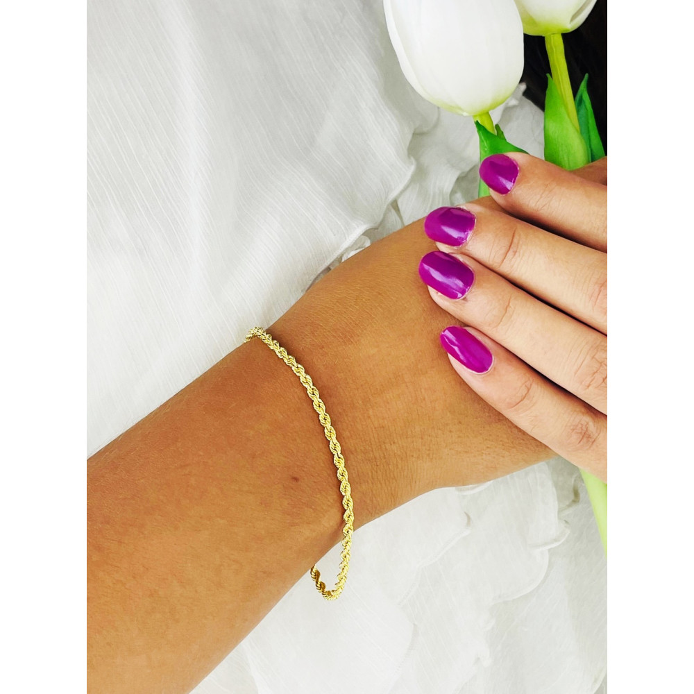 Diamondi Damen Goldarmband Rope Armbänder Kord Magic