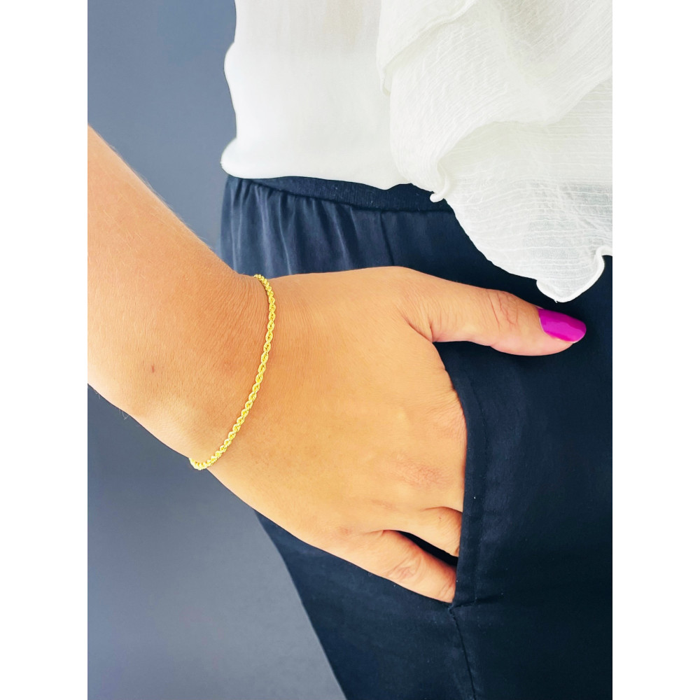 Diamondi Damen Goldarmband Rope Armbänder Kord Magic