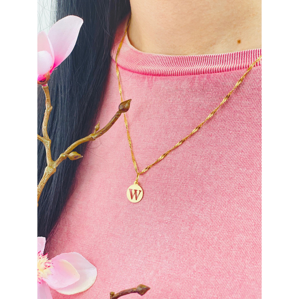 Anhänger Buchstabe W Kettenanhänger Gold Goldanhänger