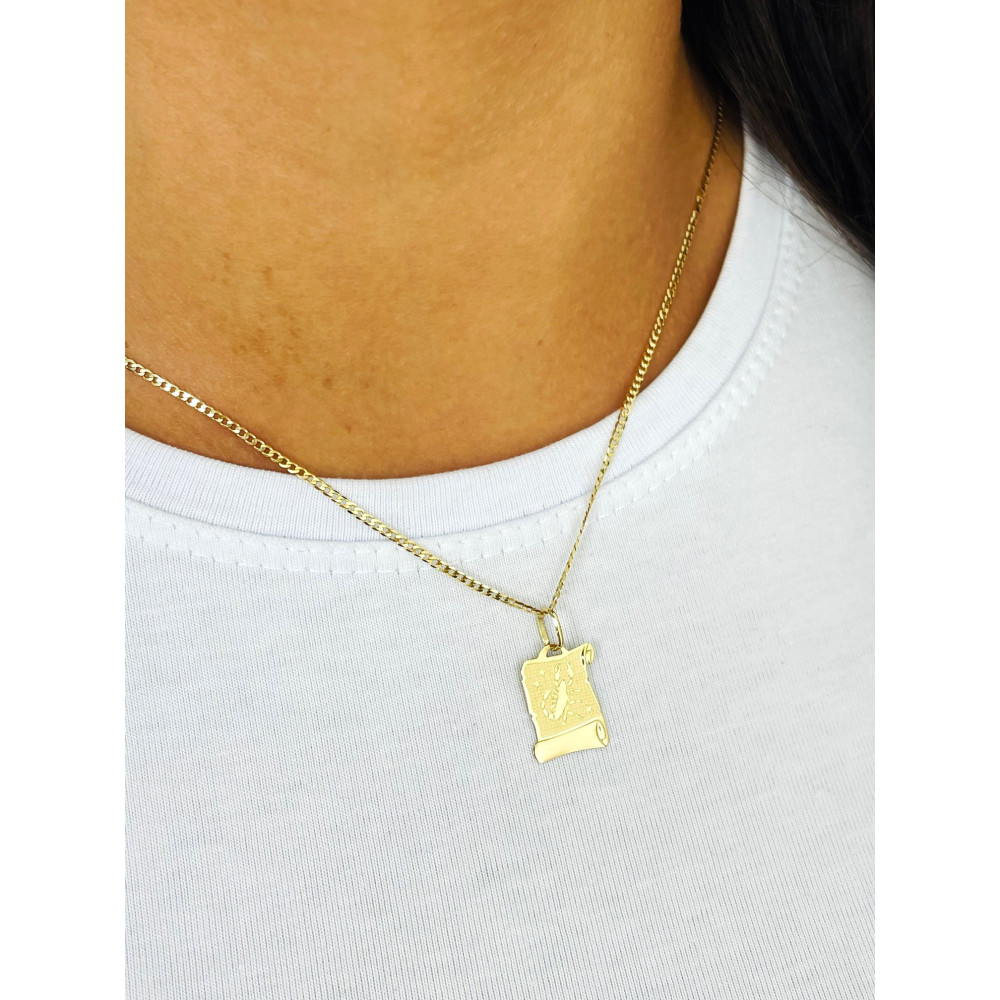 Złoty wisiorek zawieszka papirus znak zodiaku skorpion