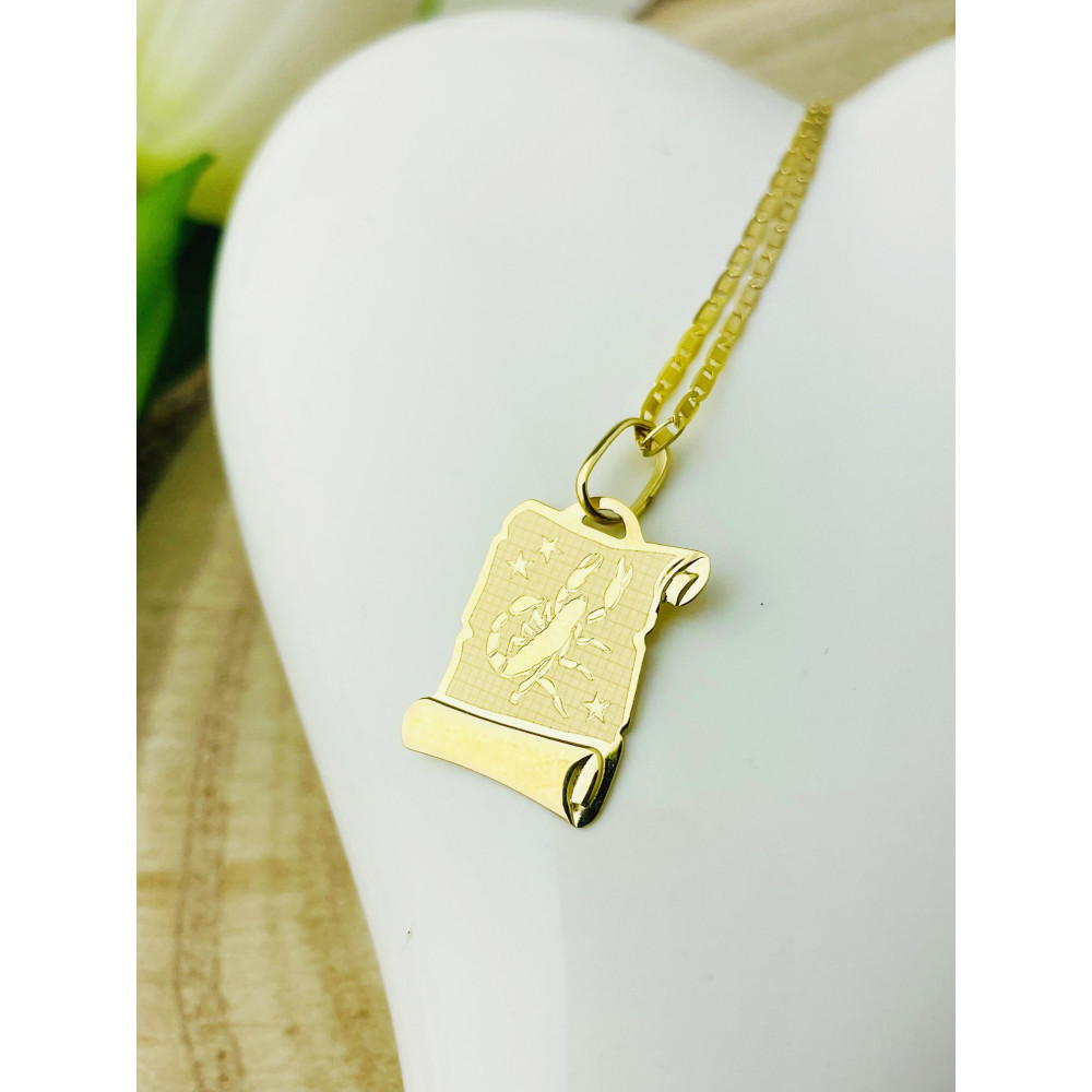 Goldanhänger Gelbgold Papyrus Skorpion Sternzeichen Tierkreiszeichen Horoskop Kettenanhänger