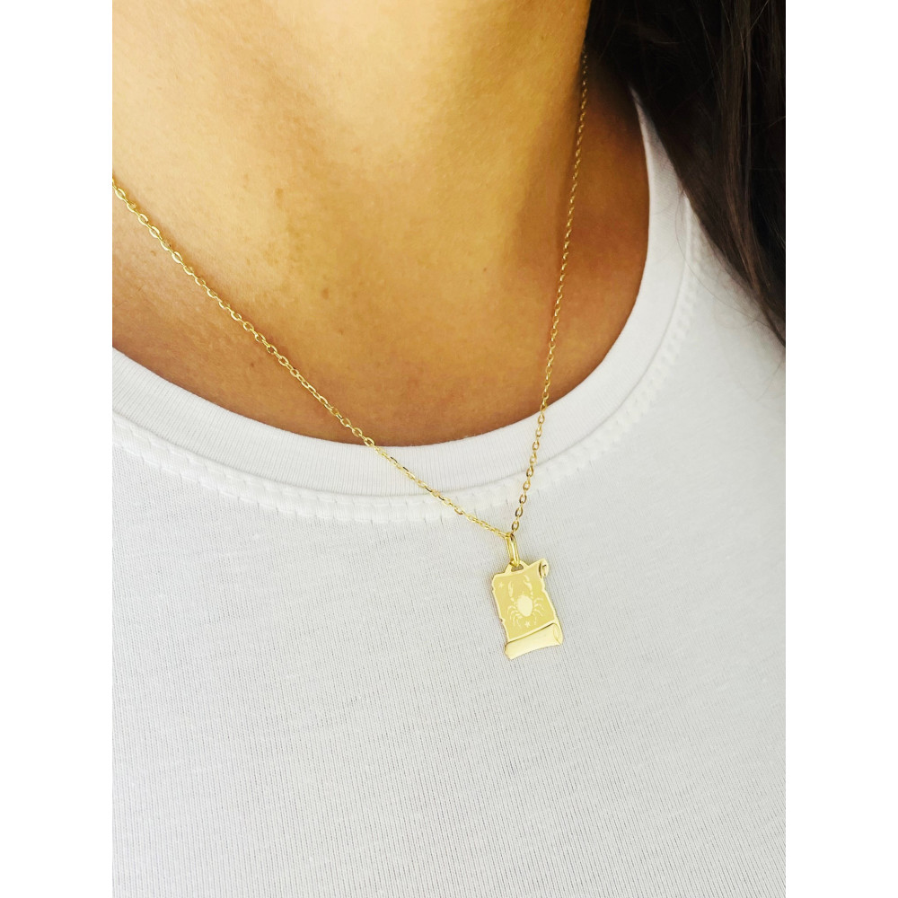 Złoty wisiorek zawieszka papirus znak zodiaku rak