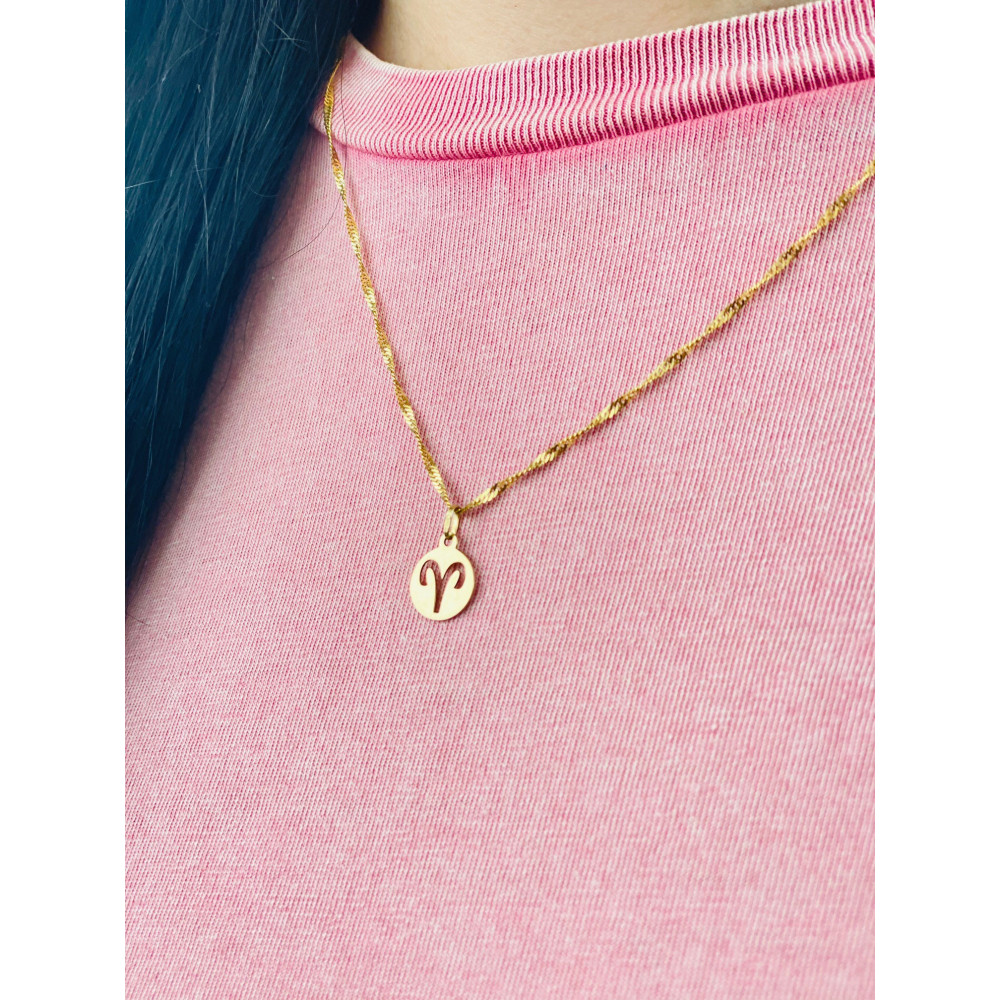 Złoty wisiorek zawieszka znak zodiaku baran